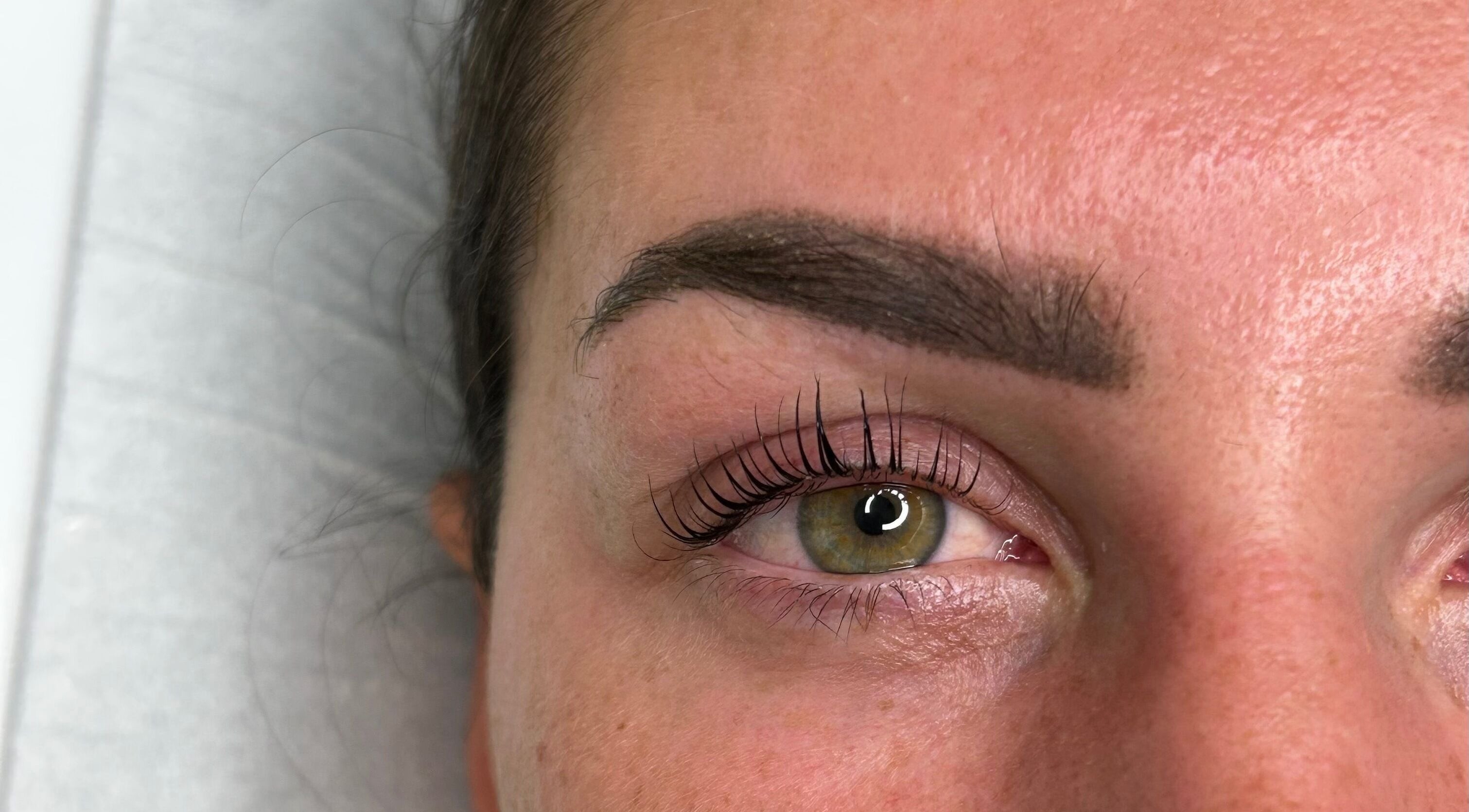 Close-up of styled eyelashes at Shanice Marie Beauty, Taunton, England, GB.
