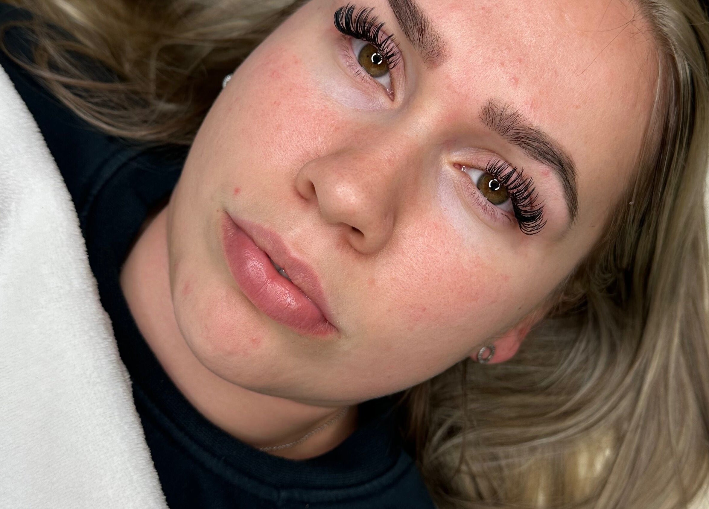 Client with stunning eyelash extensions at Bellissima Studios, Caterham, England, GB.