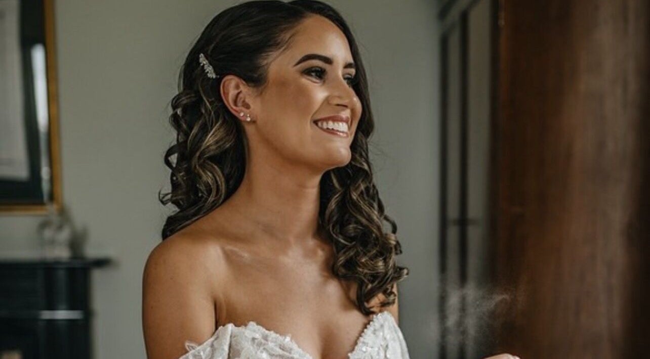 Bride with elegant makeup by Helen Mcclurg Make Up Artist in Ballywalter, Northern Ireland, GB.