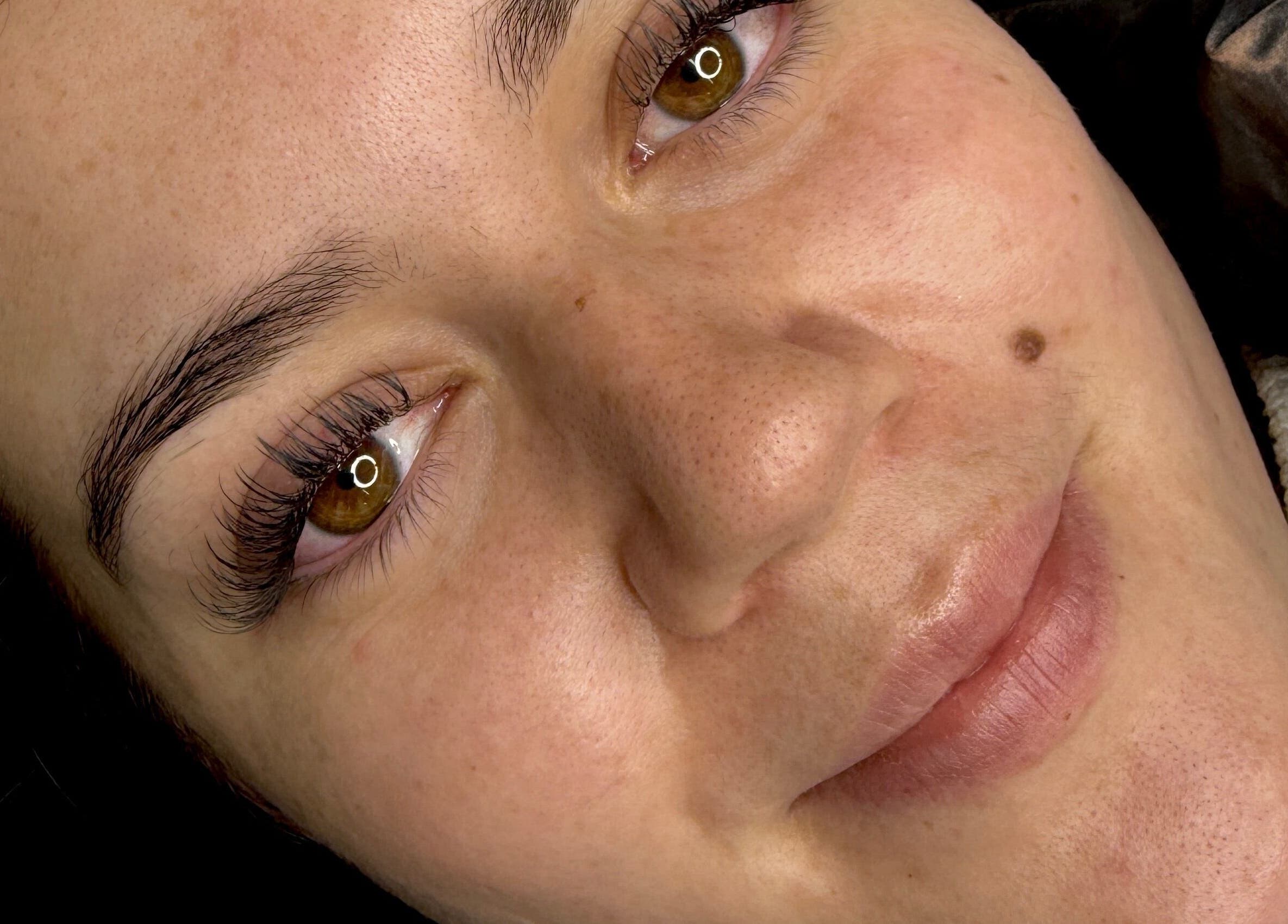 Close-up of a client's glowing skin at Willow and Sage Beauty, Moss Vale, New South Wales, AU.