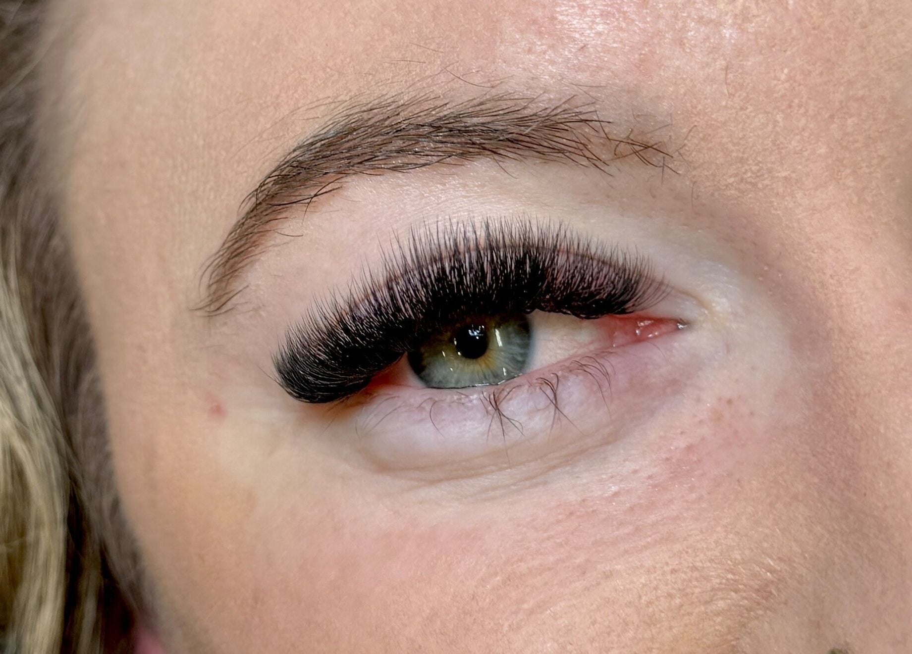 Close-up of eyelash extensions at Willow and Sage Beauty, Moss Vale, New South Wales, AU.