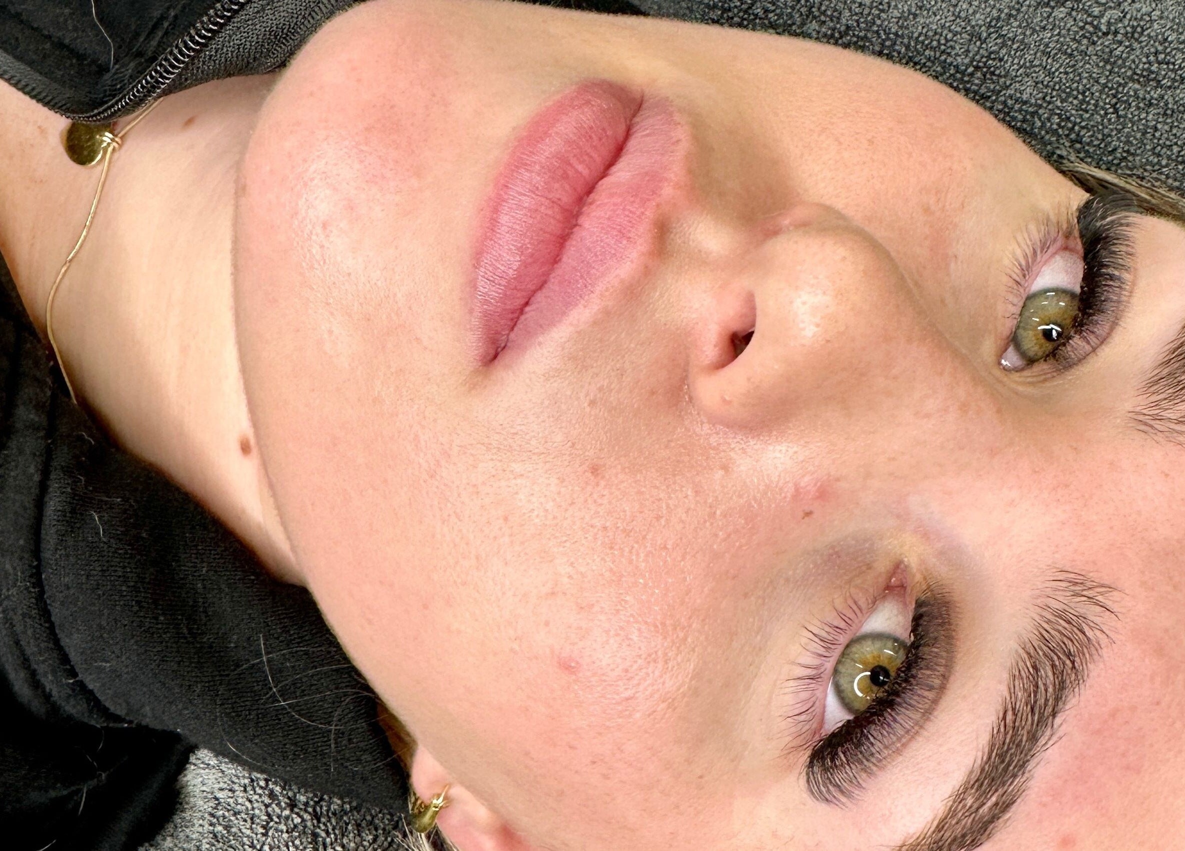Close-up of glowing skin and lashes at Willow and Sage Beauty, Moss Vale, New South Wales, AU.