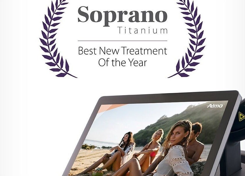 Soprano Titanium device displayed at Bare & Brilliant, Lichfield, England, GB, awarded Best New Treatment of the Year.
