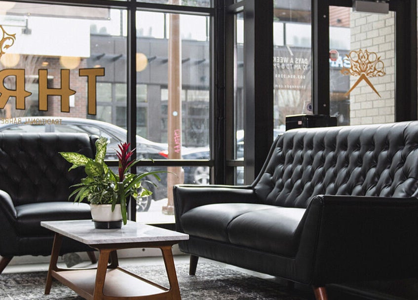 Luxurious seating at Throne Traditional Barbershop on Williams, Portland, Oregon, US enhancing comfort and style.