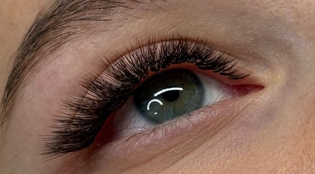 Closeup of lush eyelash extensions at Beauty Mafia by Elizabete Kustova in Hull, England, GB.