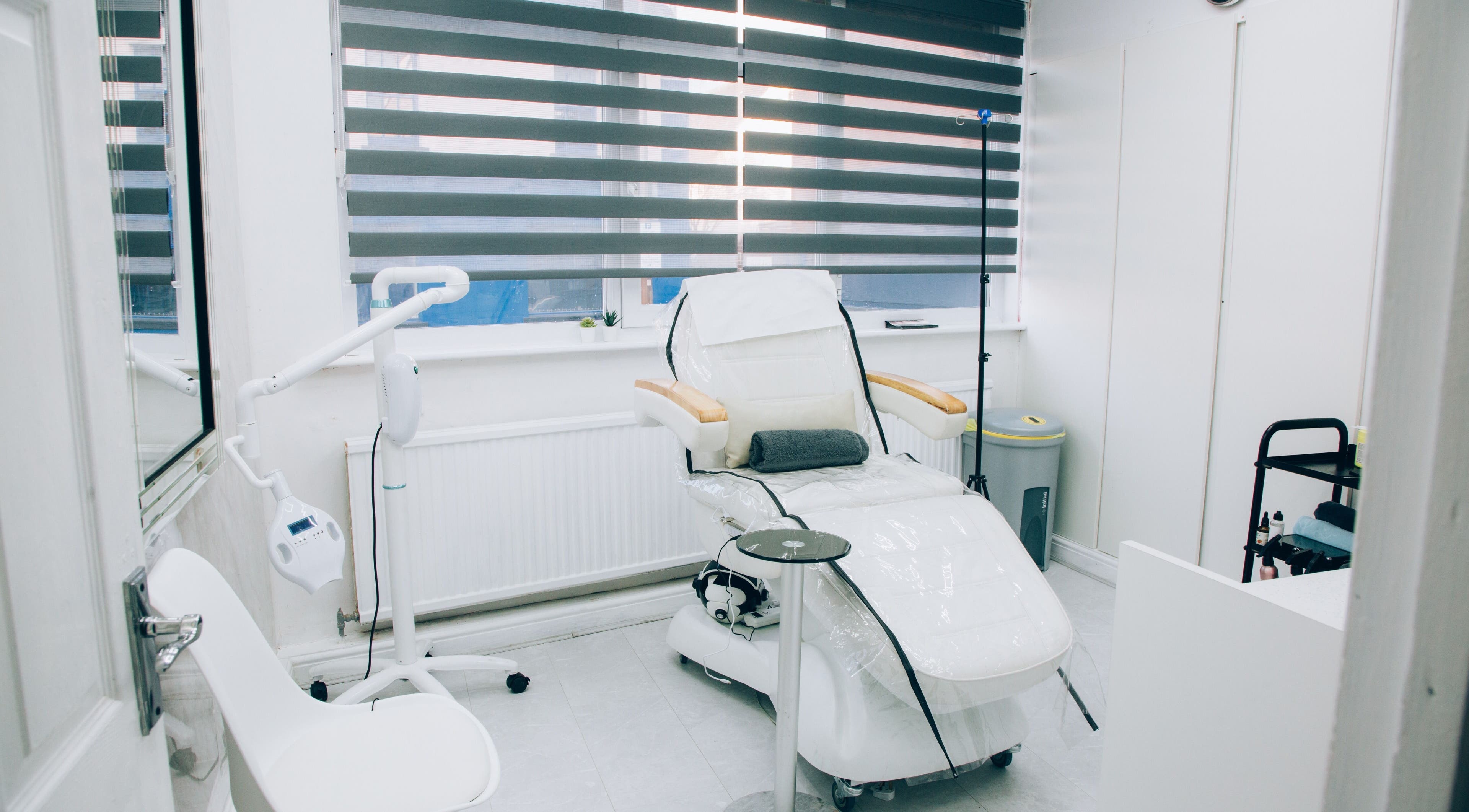 Modern treatment room at Stargaze Aesthetics Clinic, Stockport, England, GB, designed for comfort and relaxation.