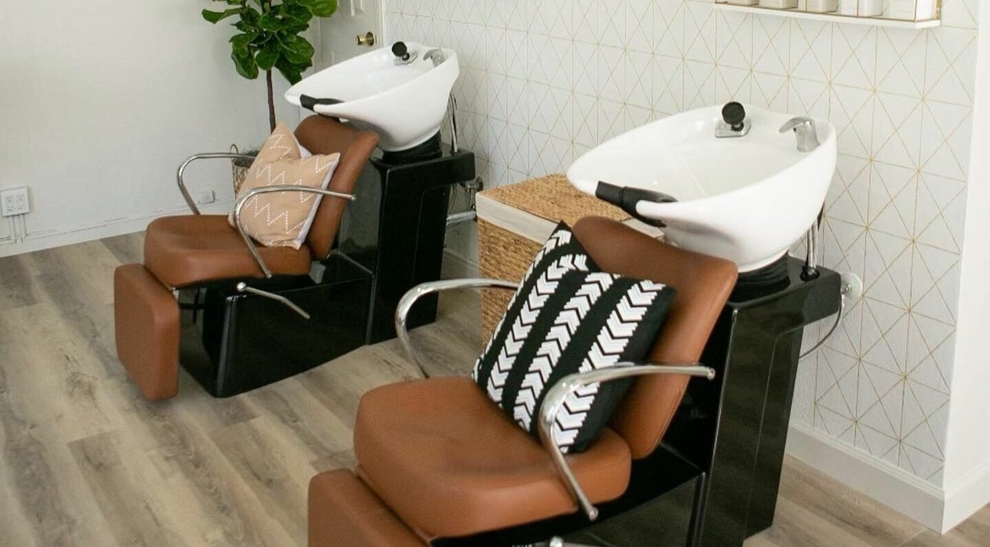 Luxurious hair wash stations at Luna Rising A Beauty Collective in Pacifica, California, US.