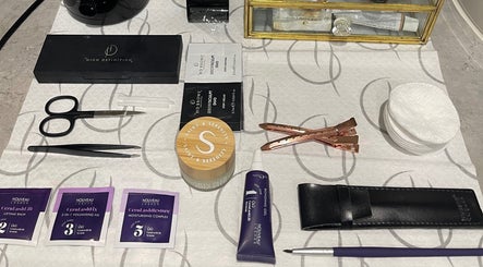 Beauty tools and products displayed at Lara Kingshott Beauty in Bedford, England, GB.