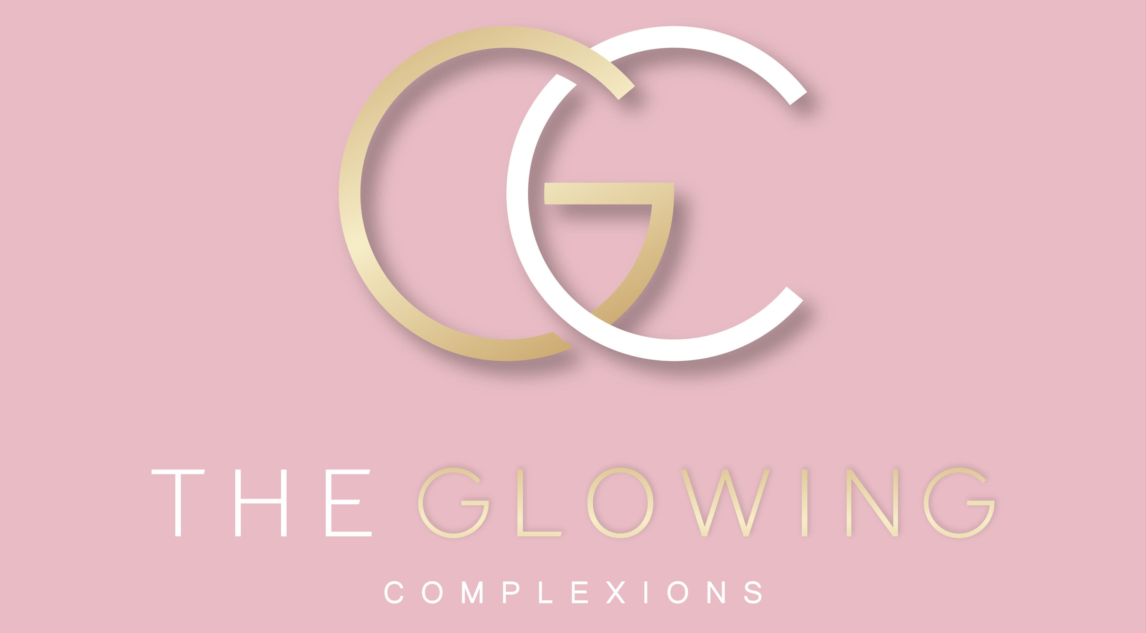 Elegant logo for The Glowing Complexions in Wanniassa, Australian Capital Territory, AU on a soft pink background.