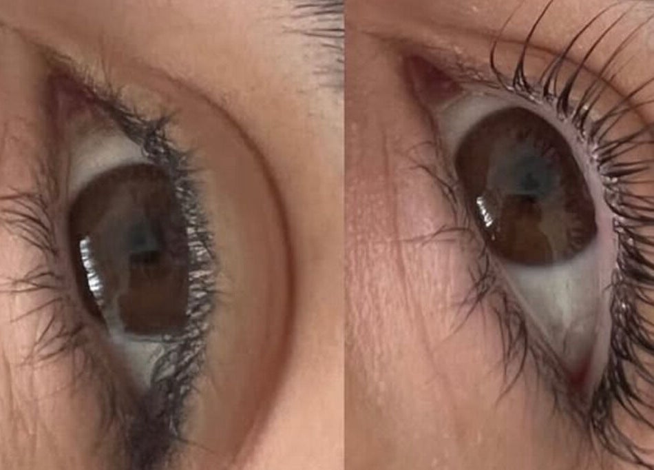 Close-up of eyelash enhancement at The Glowing Complexions, Wanniassa, Australian Capital Territory, AU.