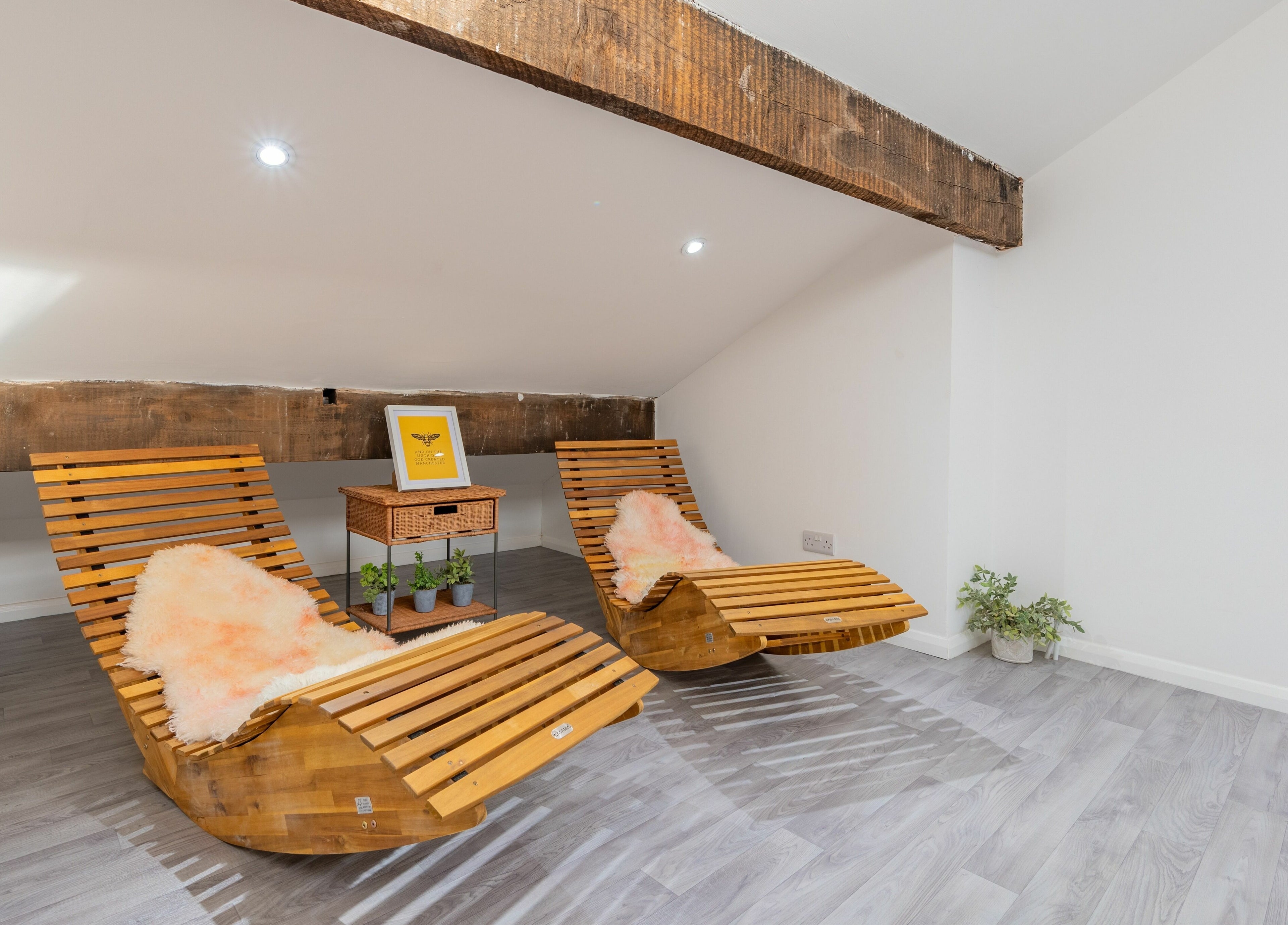 Relaxing seating in serene room at Radiate Health and Beauty, Stockport, England, GB.