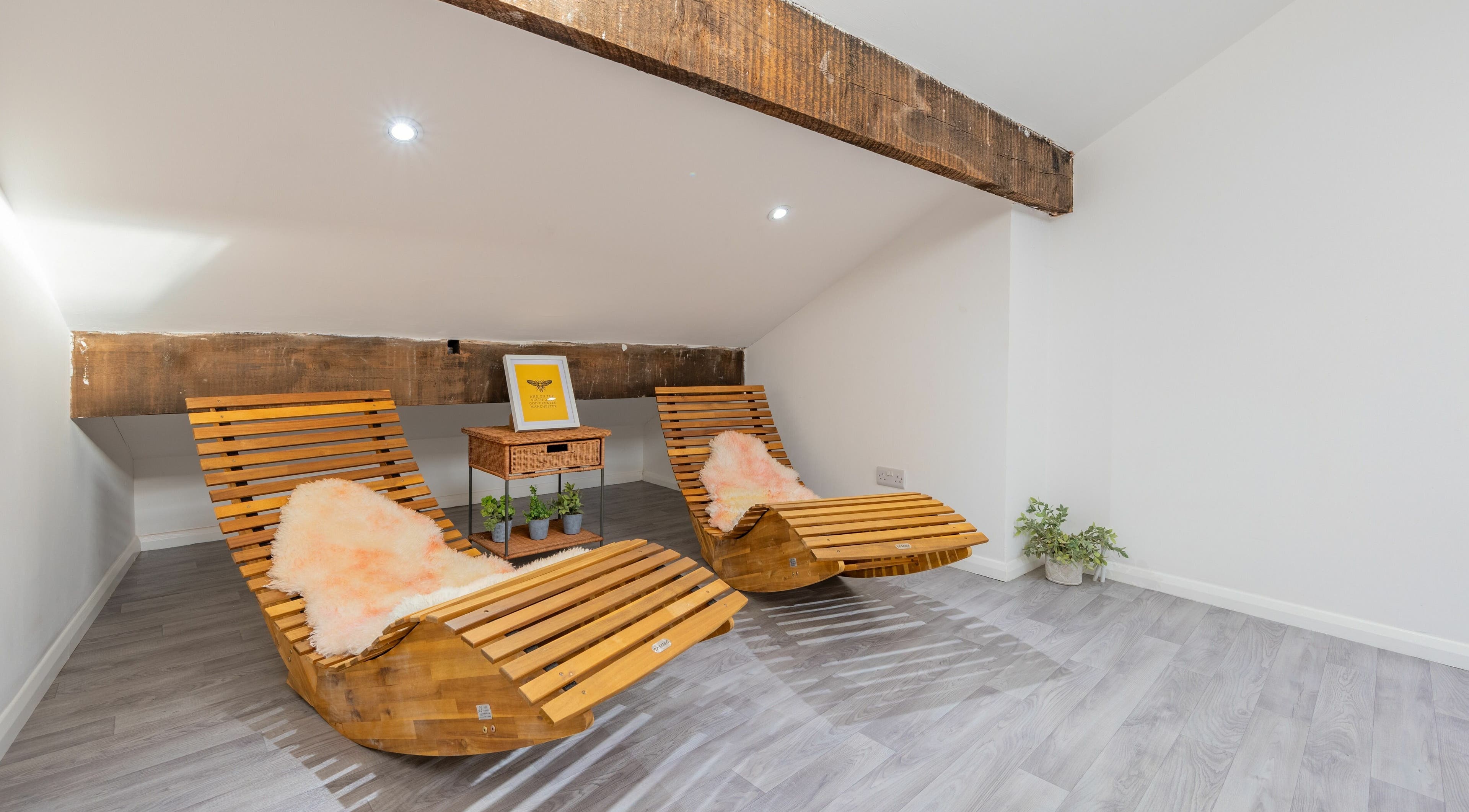 Relaxing seating in serene room at Radiate Health and Beauty, Stockport, England, GB.