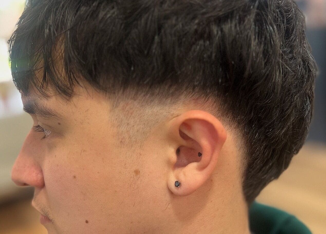 Close-up of a fresh fade haircut at Hair Artistry Studio, Camden, New South Wales, AU.