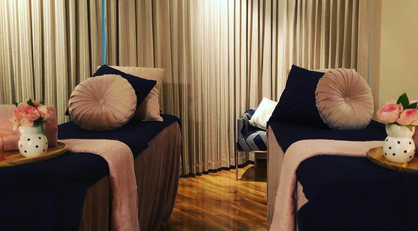 Relaxing treatment room at Brookleigh Beauty and Spa, Upper Swan, Western Australia, AU with two cozy beds.