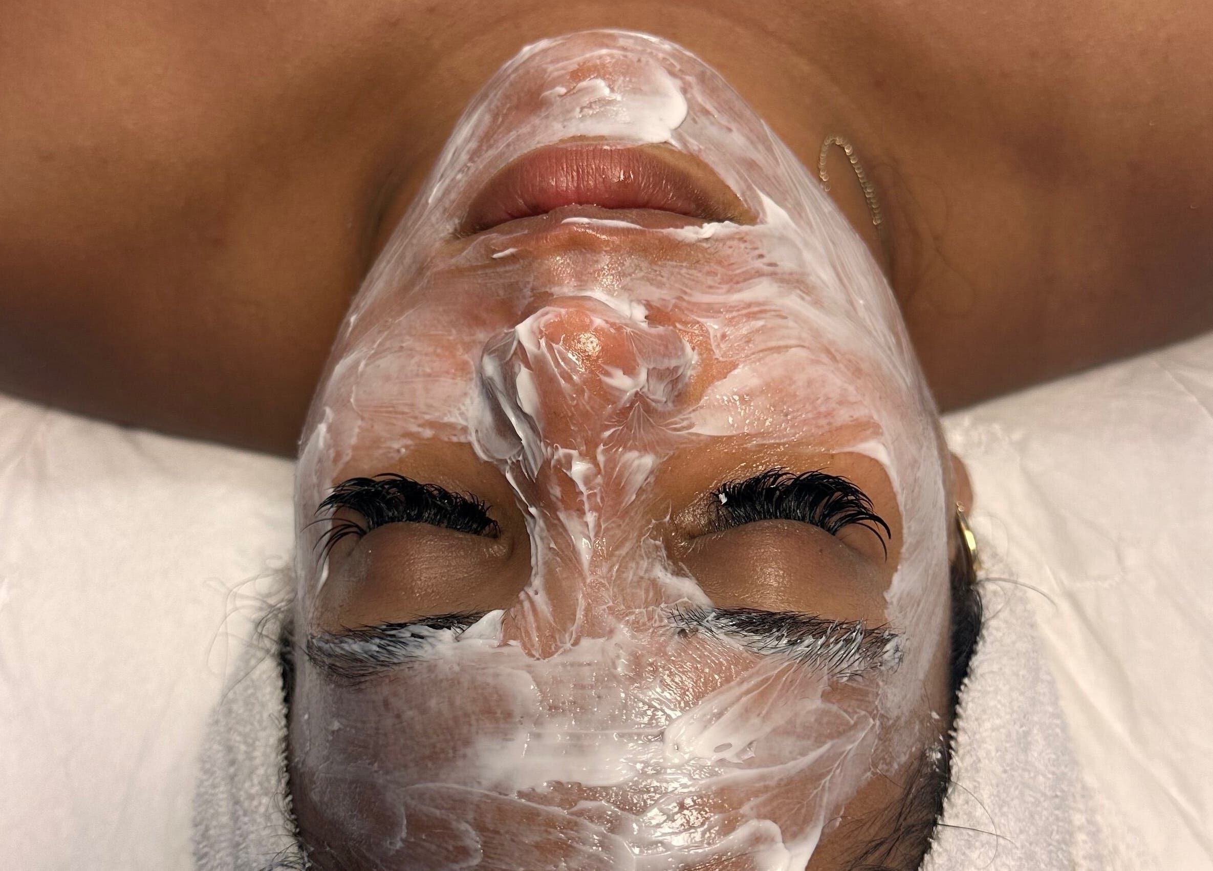 Facial treatment at Created by Lonna Skin and Body Spa, Belleville, New Jersey, US. Skin revitalization service.