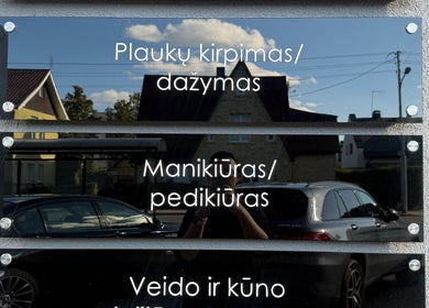 Veidrodiniai ženklai prie CUTi CUTi GROŽIO IR SPA CENTRAS, Palanga, Klaipėdos apskritis, LT.