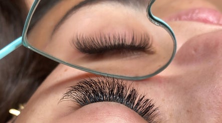Close-up of lush lashes reflected in a mirror at Senorita Lashes and Brows, Reedy Creek, Queensland, AU.