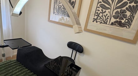 Cozy treatment bed and decor at Senorita Lashes and Brows in Reedy Creek, Queensland, AU.