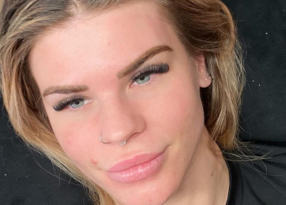 Client with styled lashes at Senorita Lashes and Brows, Reedy Creek, Queensland, AU.