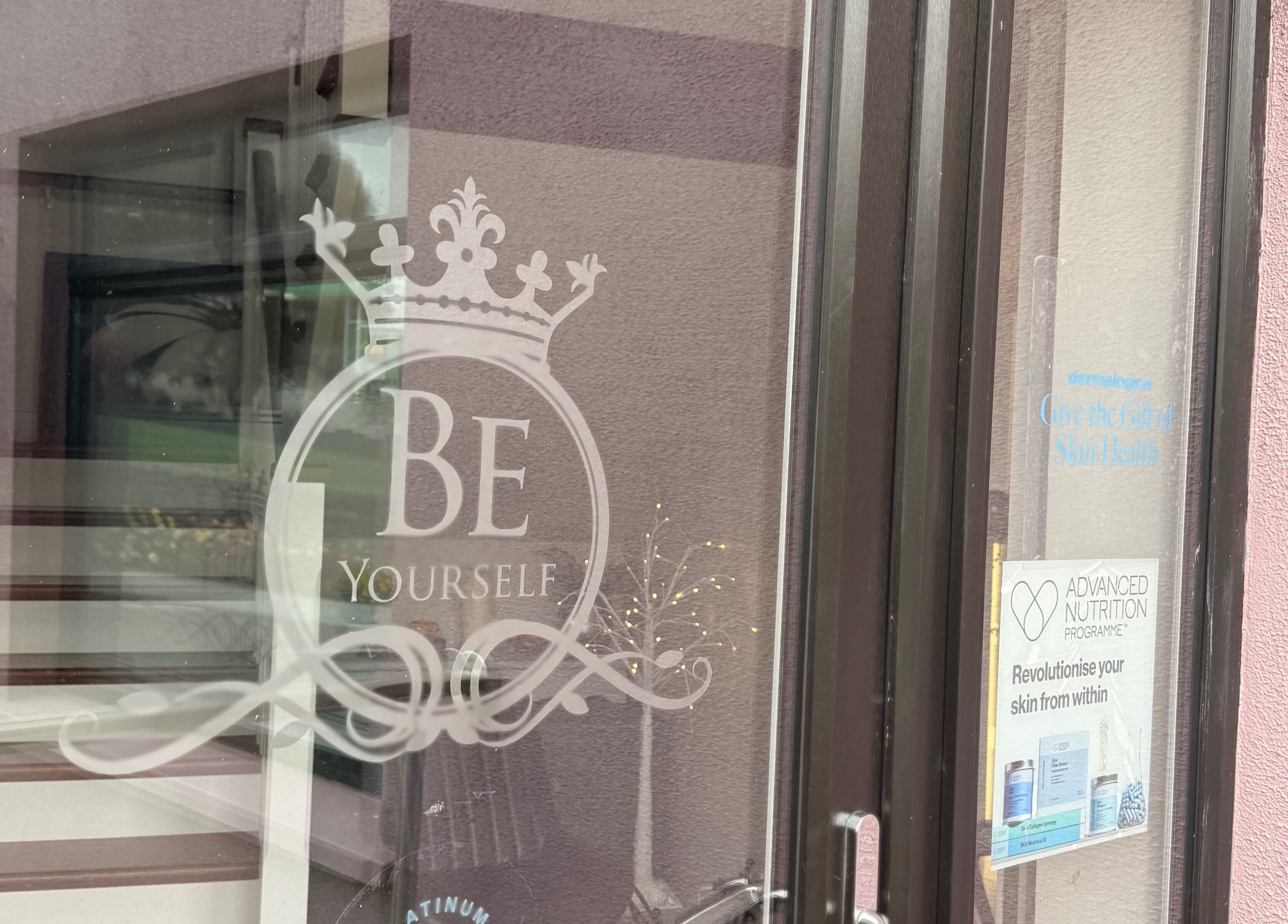 Entrance of Be Yourself beauty center in County Wexford, County Wexford, IE, showcasing logo and decor.
