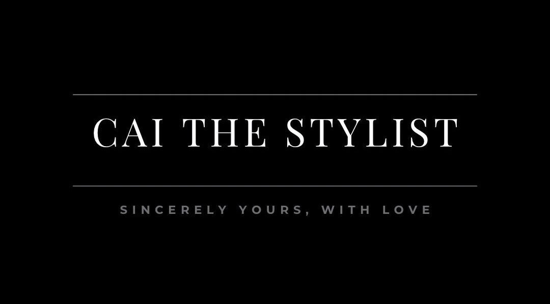 Cai The Stylist logo with slogan in Benoni, Gauteng, ZA on a sleek black background.