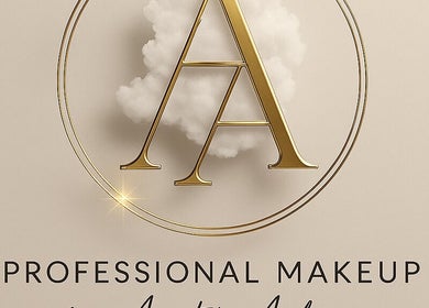 Sophisticated logo for Pro Makeup by Aiste Adam, Navan, County Meath, IE, with a golden A and cloud motif.