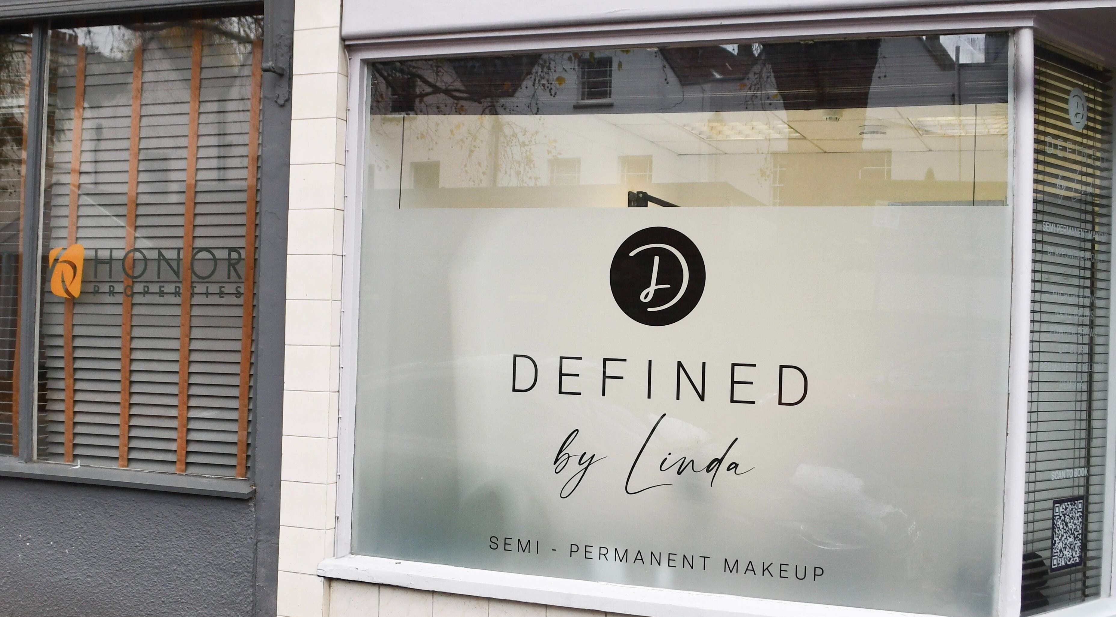Defined by Linda storefront in Bristol, England, GB showcasing beauty and wellness offerings.