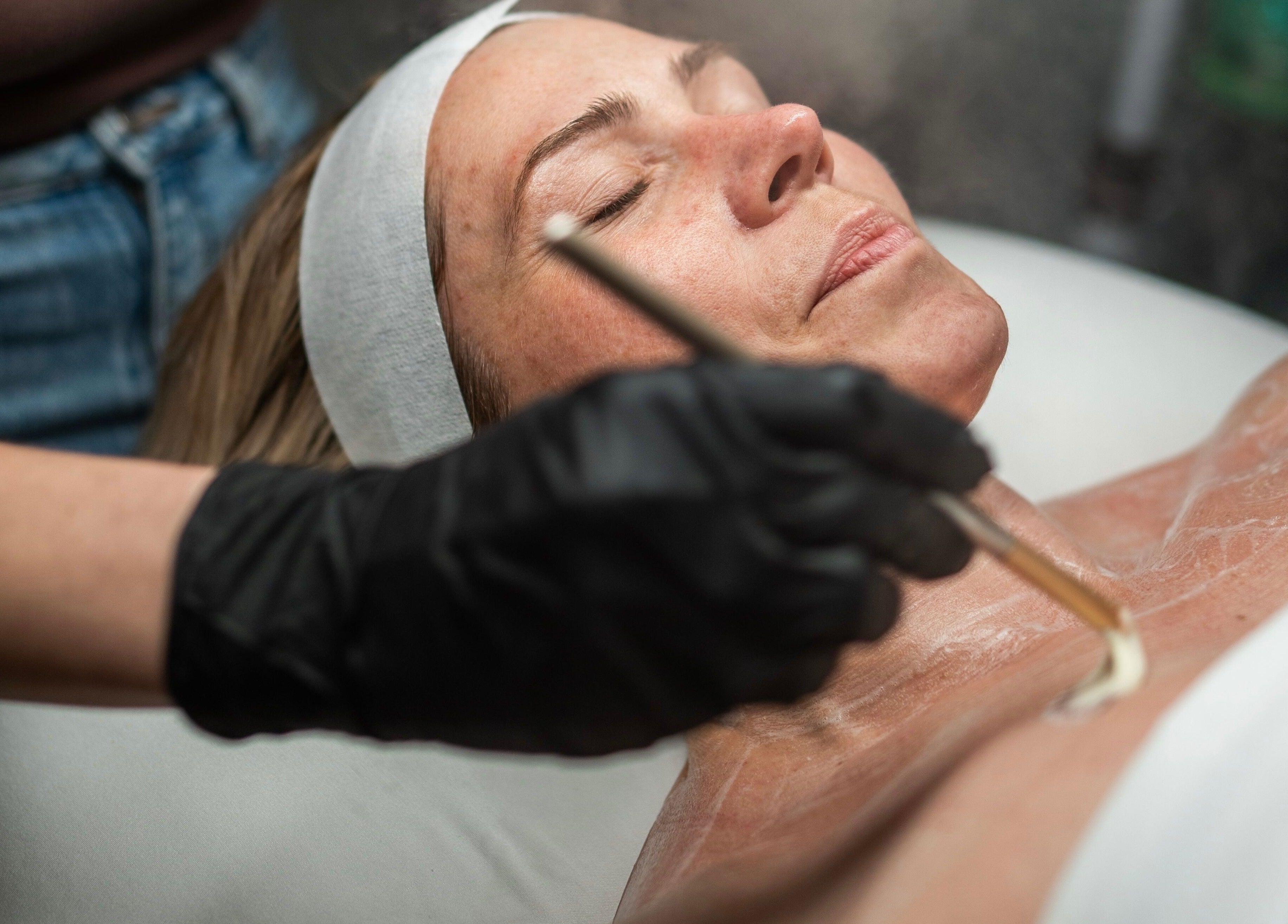 A relaxing facial treatment at Skinmethods, West Warwick, Rhode Island, US, showcasing expert skincare.