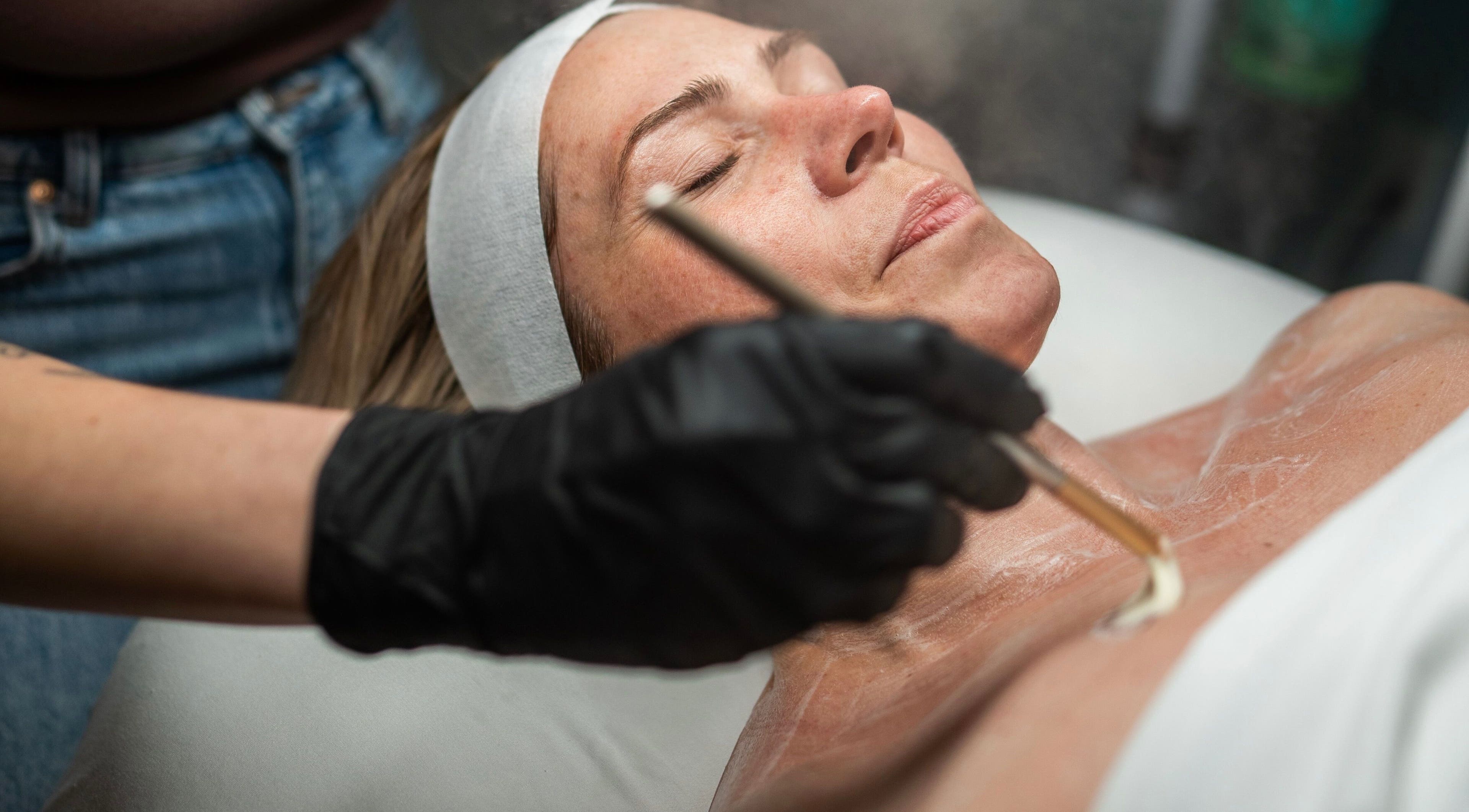 A relaxing facial treatment at Skinmethods, West Warwick, Rhode Island, US, showcasing expert skincare.