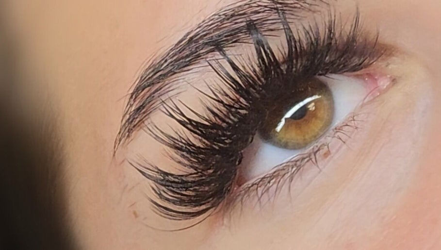 Close-up of beautifully enhanced eyelashes at Lashed with Cee, Torquay, England, GB.