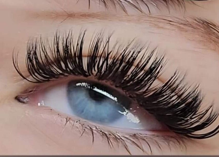 Stunning eyelash extensions at Lashed with Cee, Torquay, England, GB. Perfectly curled for a dramatic look.