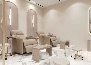 Luxurious spa chairs in Beauty Trend Salon, Dubai, AE offer comfort and elegance for a relaxing experience.