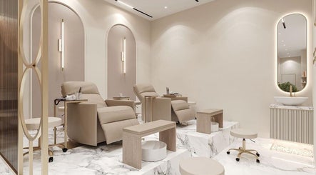 Luxurious spa chairs in Beauty Trend Salon, Dubai, AE offer comfort and elegance for a relaxing experience.