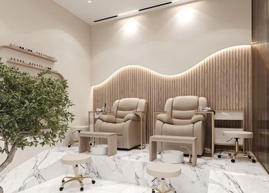 Relaxing pedicure chairs at Beauty Trend Salon, Dubai, AE, offering serene beauty treatments.