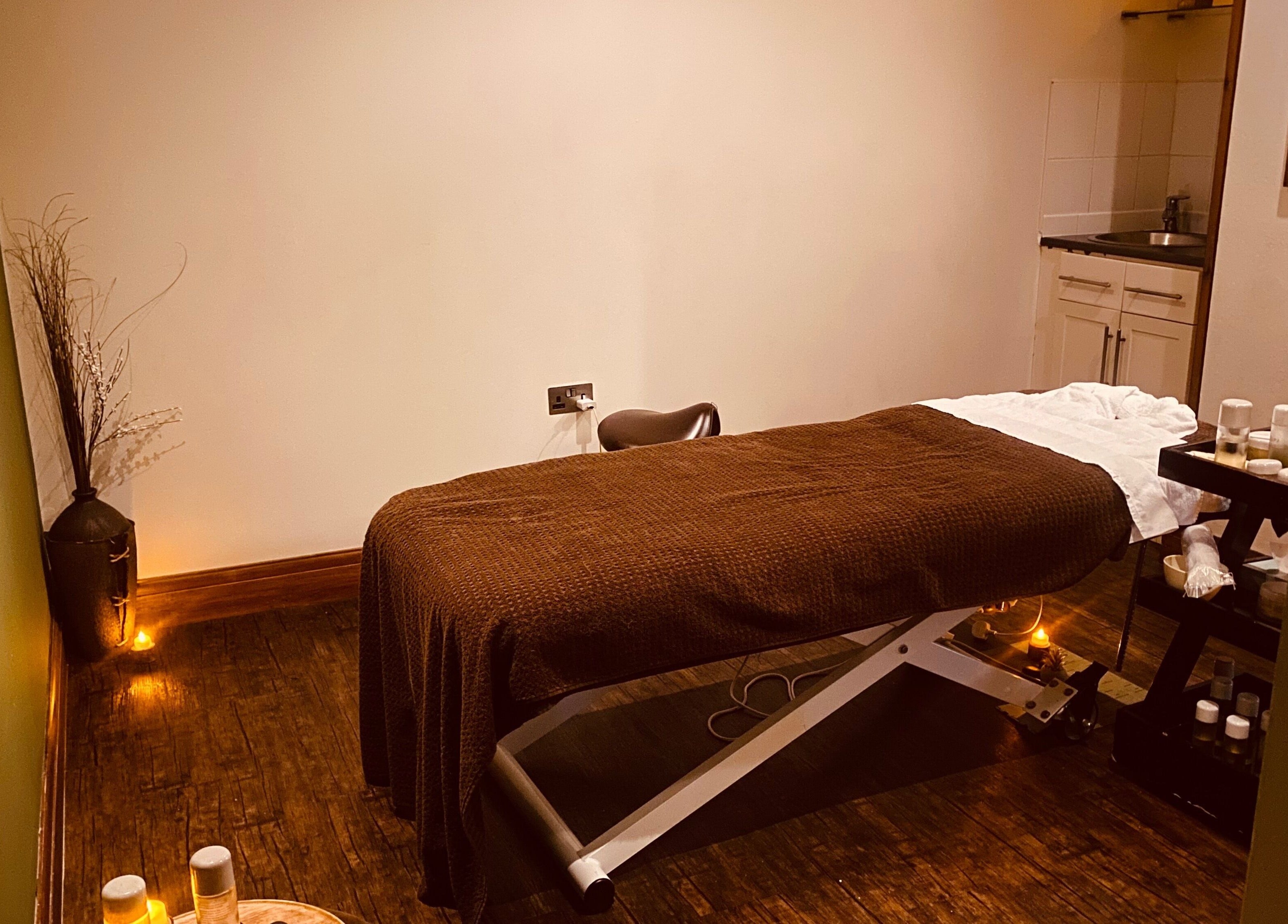 Serene treatment room at Spa Experience to Go! in Audenshaw, England, GB, perfect for relaxation.