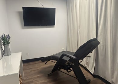 Comfortable relaxation chair in serene room at Strathroy - Sweet as Sugar, Strathroy, Ontario, CA.