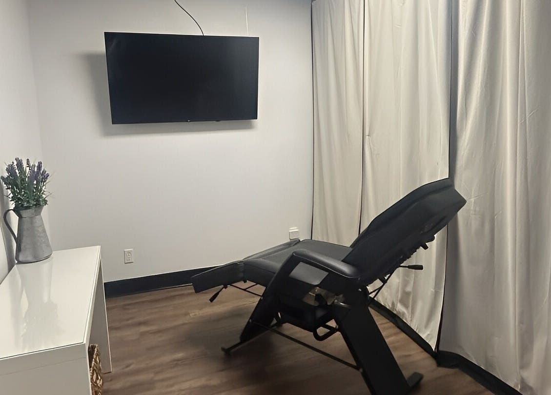 Comfortable relaxation chair in serene room at Strathroy - Sweet as Sugar, Strathroy, Ontario, CA.