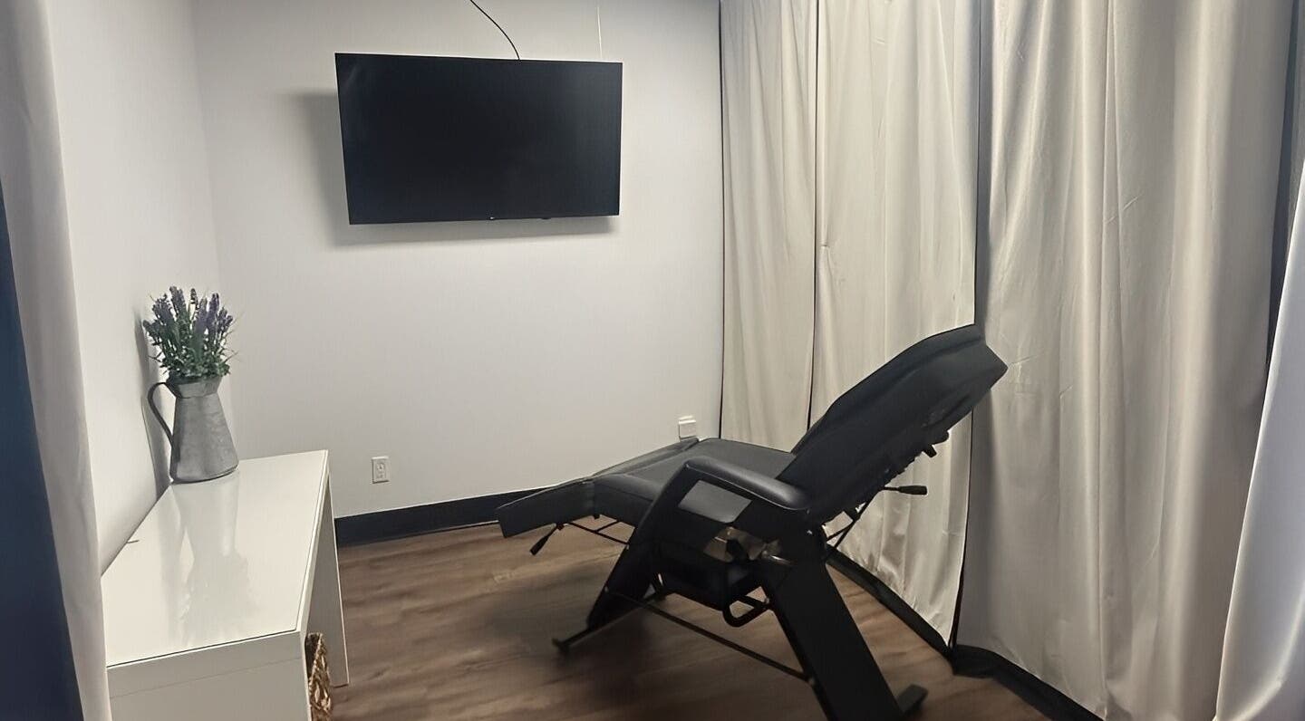 Comfortable relaxation chair in serene room at Strathroy - Sweet as Sugar, Strathroy, Ontario, CA.