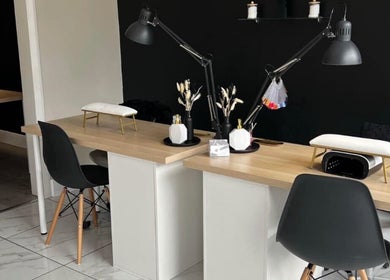 Modern nail stations at Nails and Beauty by Sarah, Huddersfield, England, GB, offering a professional atmosphere.