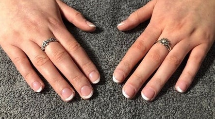 Perfect French manicure at Jasmine’s Beautique in Ebley, England, GB. Discover exquisite nail art services.