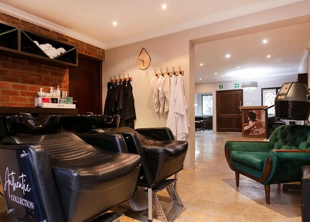 Stylish salon chairs at Authentic Collection in Pretoria, Gauteng, ZA offer a relaxing beauty experience.