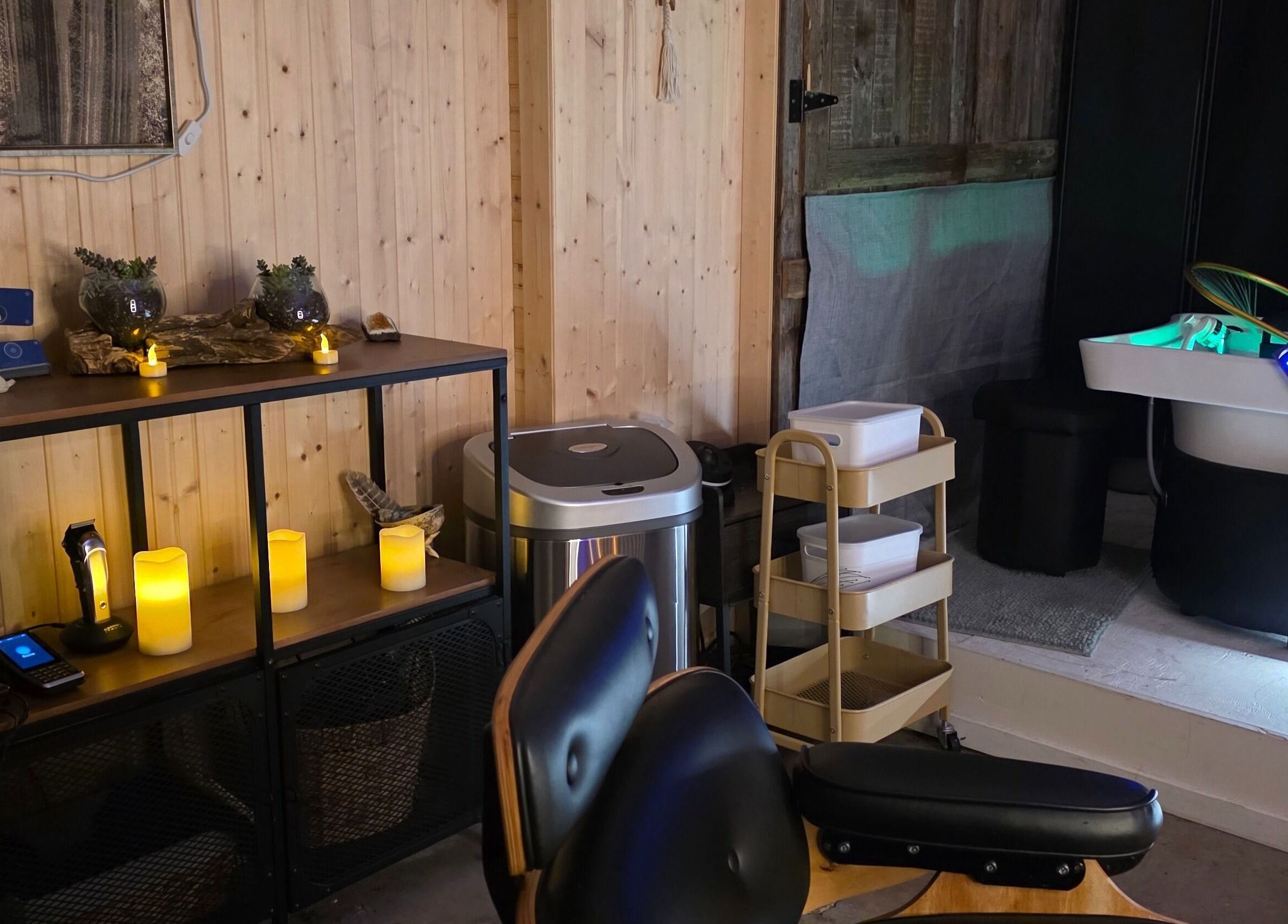 Cozy treatment area at Ice and Glow Beauty and Wellness Center LLC, Ft Worth, Texas, US.