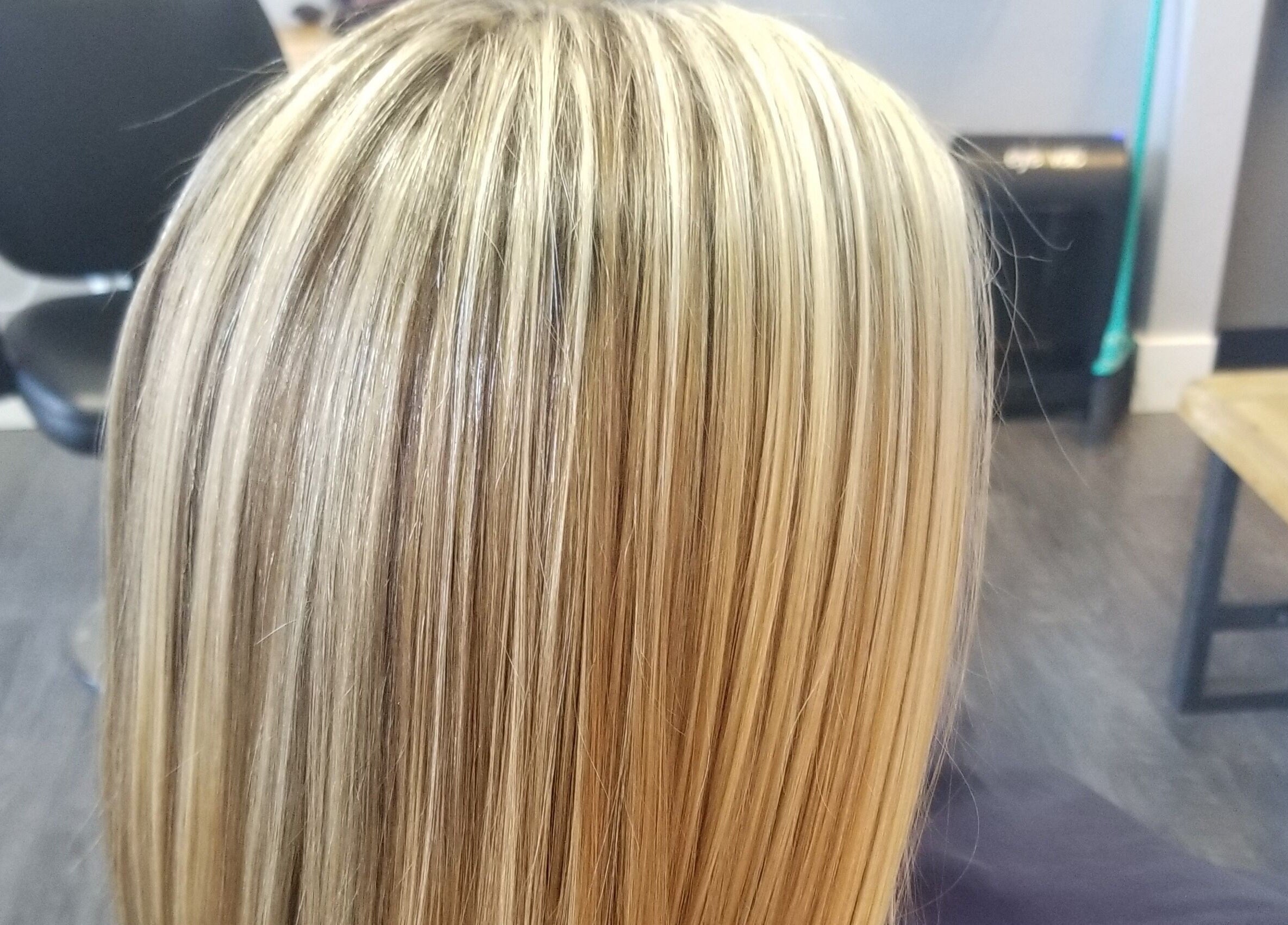 Radiant blonde highlights at Ice and Glow Beauty and Wellness Center LLC, Ft Worth, Texas, US.