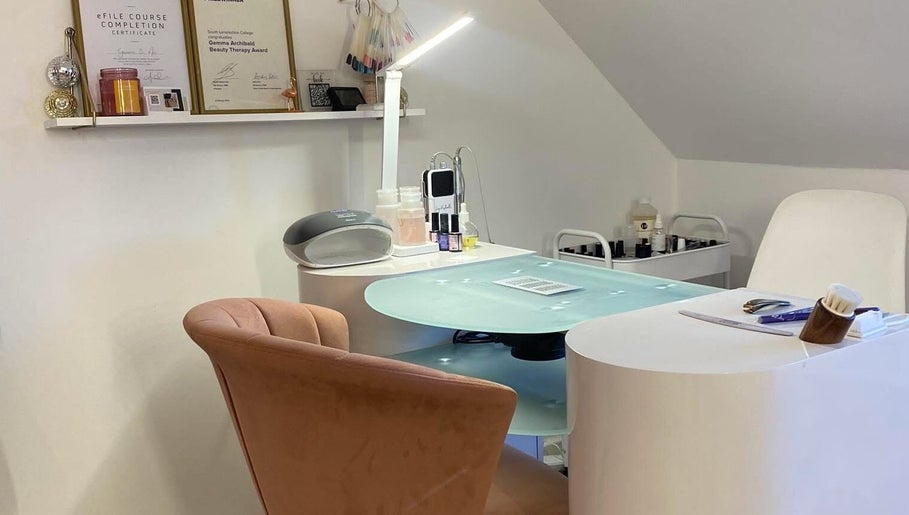Chic nail station at The Beauty in Friendship in Blantyre, Scotland, GB, exuding comfort and style.