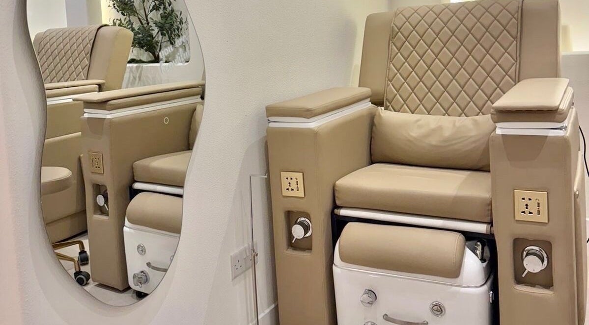 Luxurious pedicure station at Off White Salon & Spa, Abu Dhabi, AE, offering premium wellness experiences.