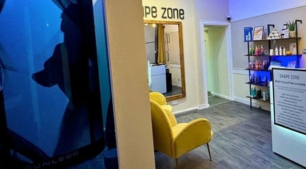 Reception area of Shape Zone London featuring seating and products, located in London, England, GB.