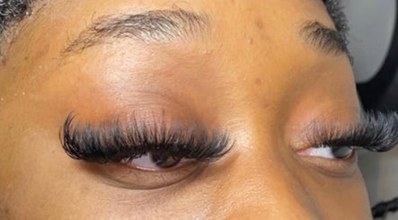 Close-up of elegant eyelash extensions by LashedByValid in Brampton, Ontario, CA.