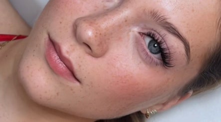 Close-up of expertly styled lashes at Lashesbyrubes, Minehead, England, GB, showcasing elegant eye beauty.