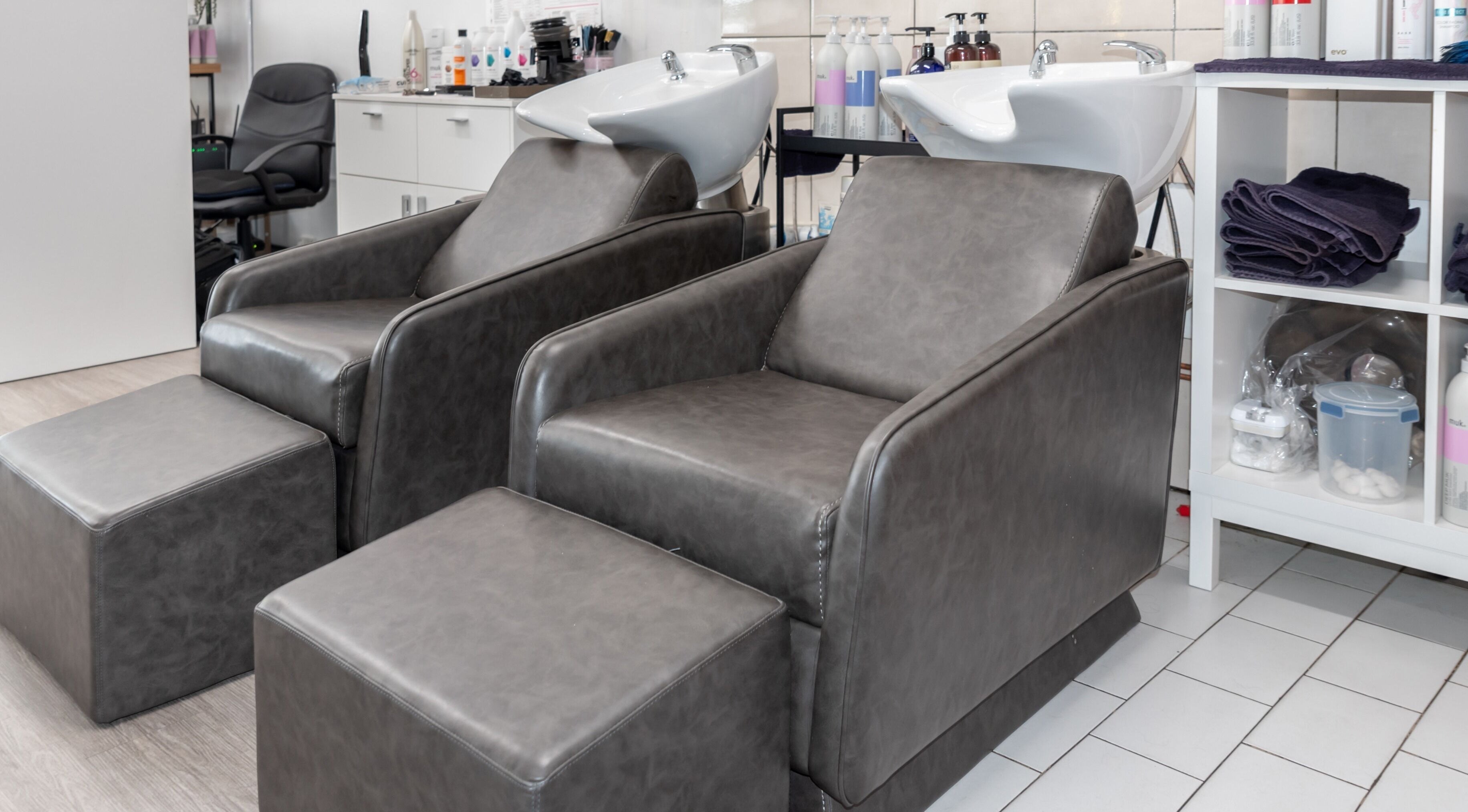 Modern wash stations at Adore Makeovers, Newton, South Australia, AU, offering luxury hair treatments.