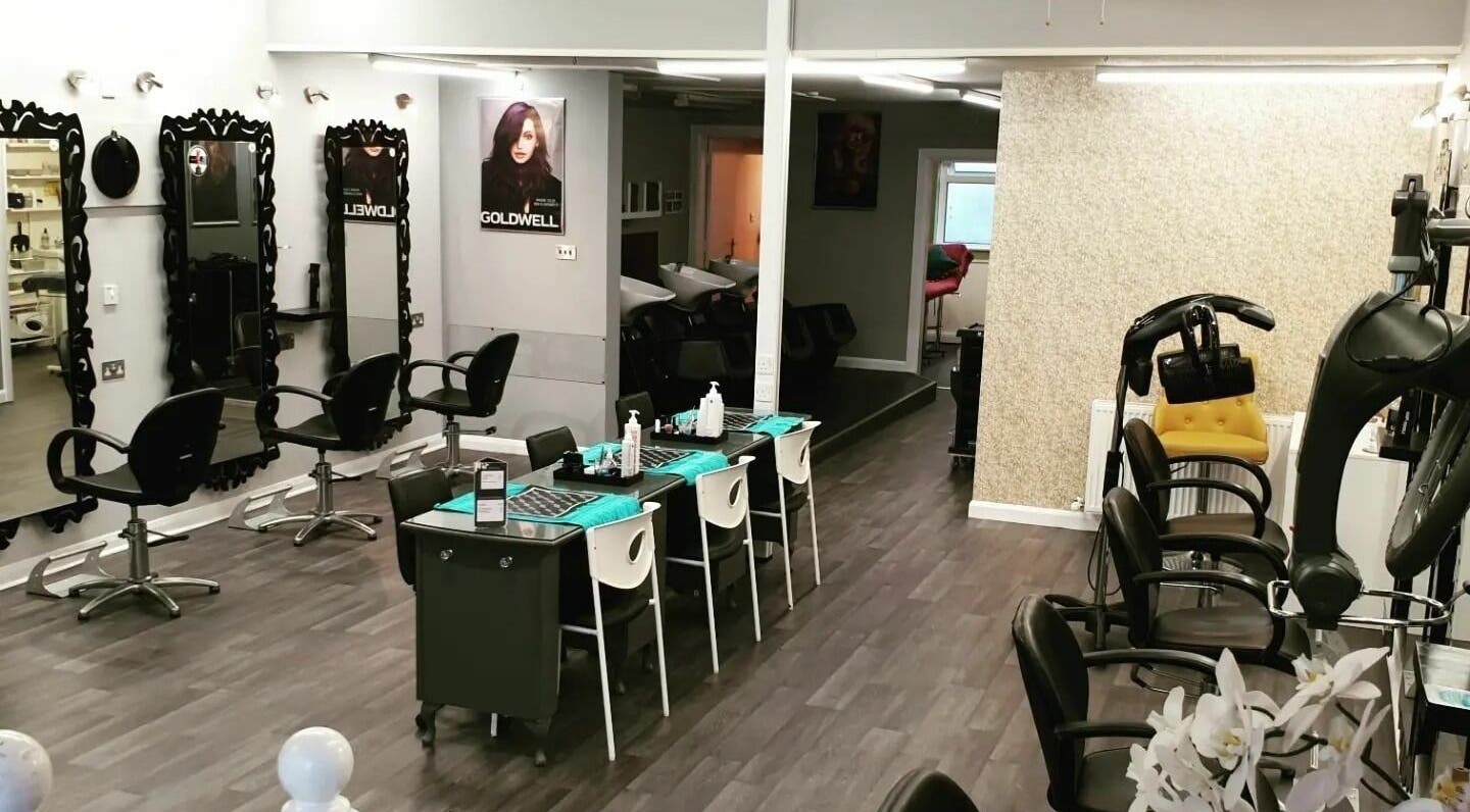 Elegant salon setup at No16 Hair and Beauty, Isle of Man, Port Erin, IM, showcasing modern styling stations.